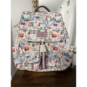 Cath Kidston London Icons Laptop Backpack Big Ben Red Bus Travel Bag EUC